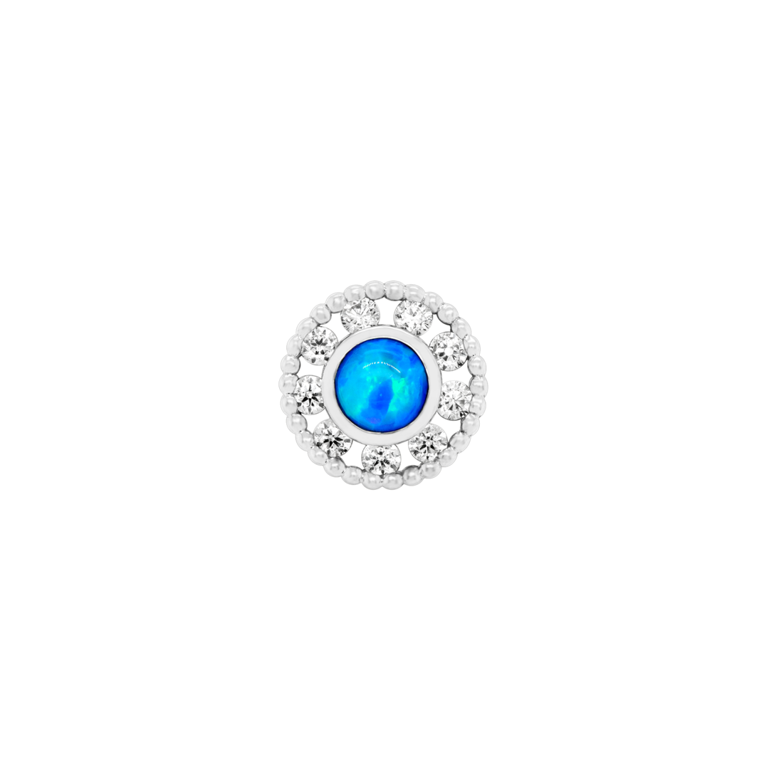 blue gem and cubic zirconia threadless end white gold 