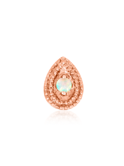 rose gold pear shape double braided millgrain end perfect for conch, flat, tragus or lobe