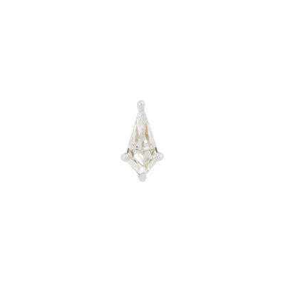 Miini Soho - White Gold  setting housing Brilliant Kite cut Swarovski Crystal Cubic Zirconia with Threadless End by  Buddha Organics