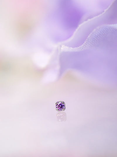 lavender purple threadless crystal body piercing jewelry end