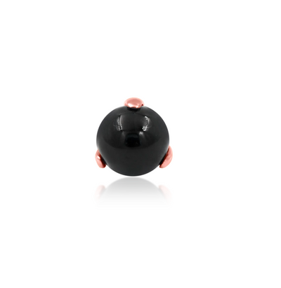 black onyx stone ball crystal with 14k gold prongs on threadless post perfect for matching sets