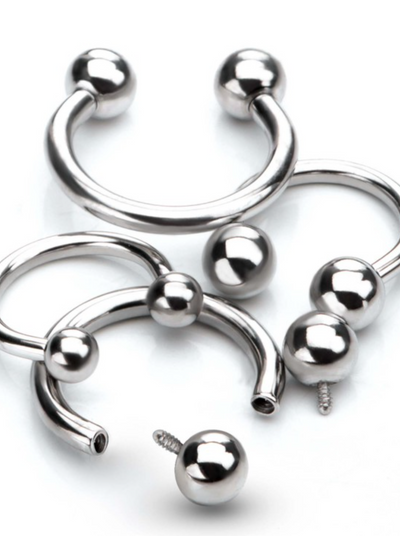 internally threaded horseshoe captive bead hoop body jewelry