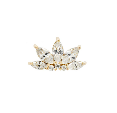 yellow gold buddha valentina threadless end with large marquise cut cz