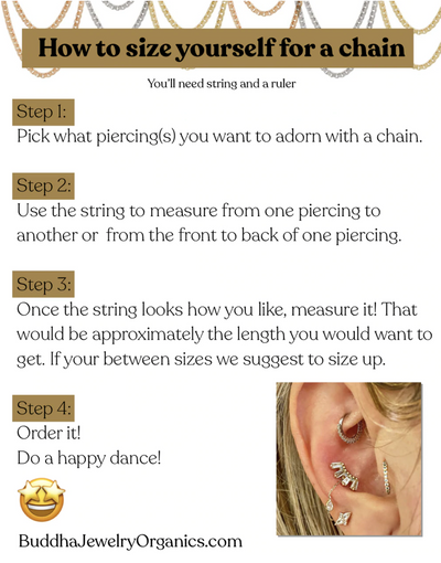 how to size a body jewelry piercing chain 