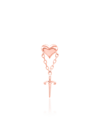 rose gold blade hanging piercing jewelry