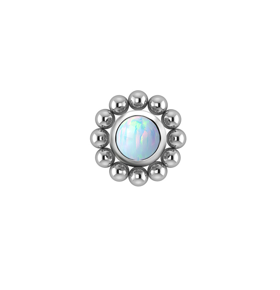not threaded white opal flower jewelry