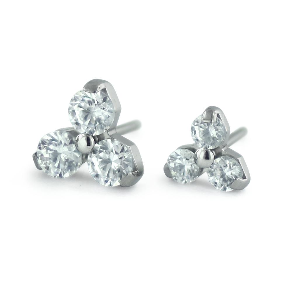 clear cubic zirconia threadless ends perfect for nostril piercings, ear lobes, conch, helix, forward helix, cartilage jewelry