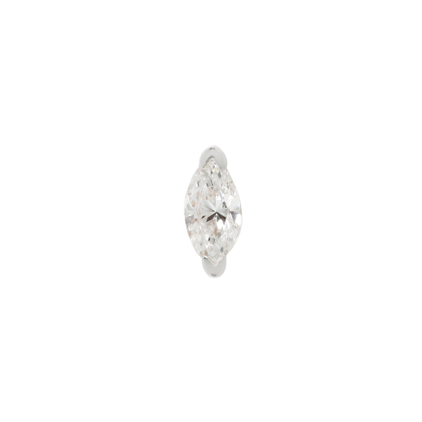 small white gold cubic zirconia threadless end perfect for nostril or small space ear piercing projects
