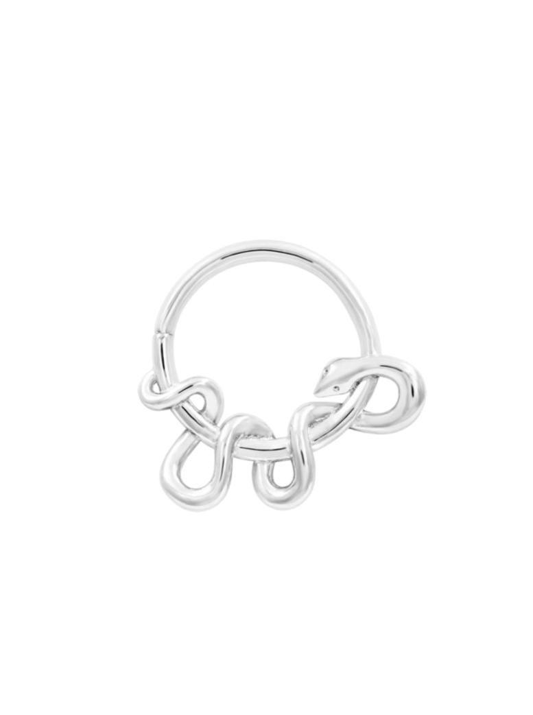 14K White Gold Kaa - seamless Snake ring by Junipurr