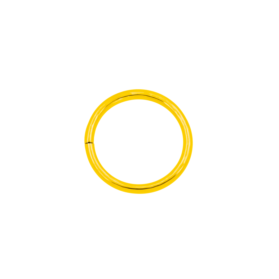 14K Yellow Gold seamless hoop clicker ring for eyebrow, Tragus, Lobe, Snug, Helix, Lip, Rook, Daith