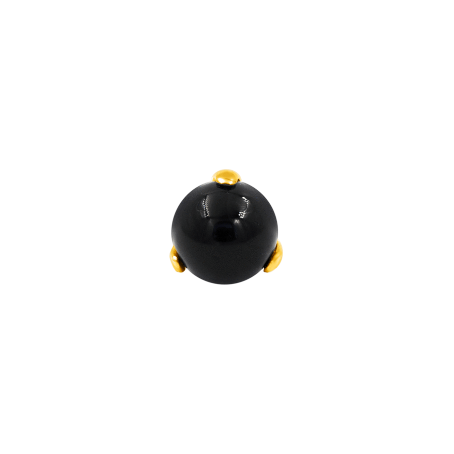 black onyx ball from junipurr perfect for ear lobes, nostril, lip piercings or as ends on industrial, navels or eyebrow piercings 